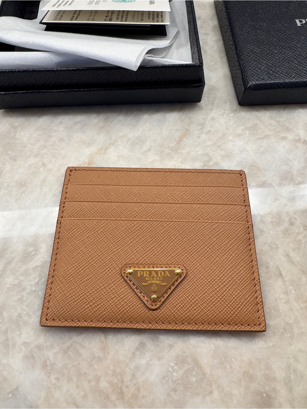 Prada Brown Saffiano Leather Card Holder - Picture 4 of 4